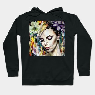 Face of Charlize with flowers Hoodie